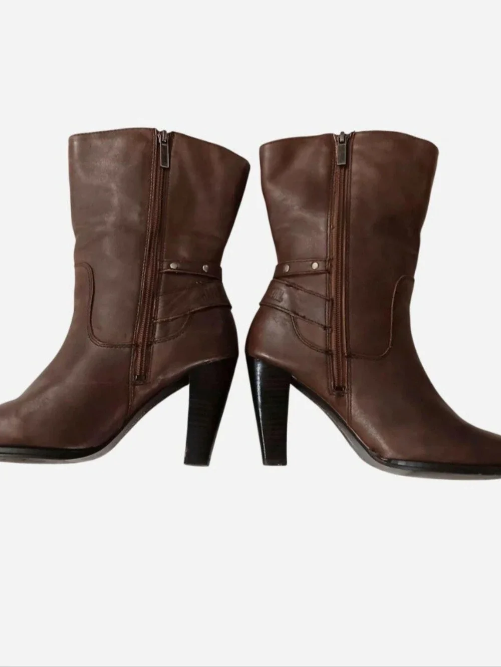 Harley Davison Estelle Women's Brown Leather Heeled Boots Size 7.5 D85176
